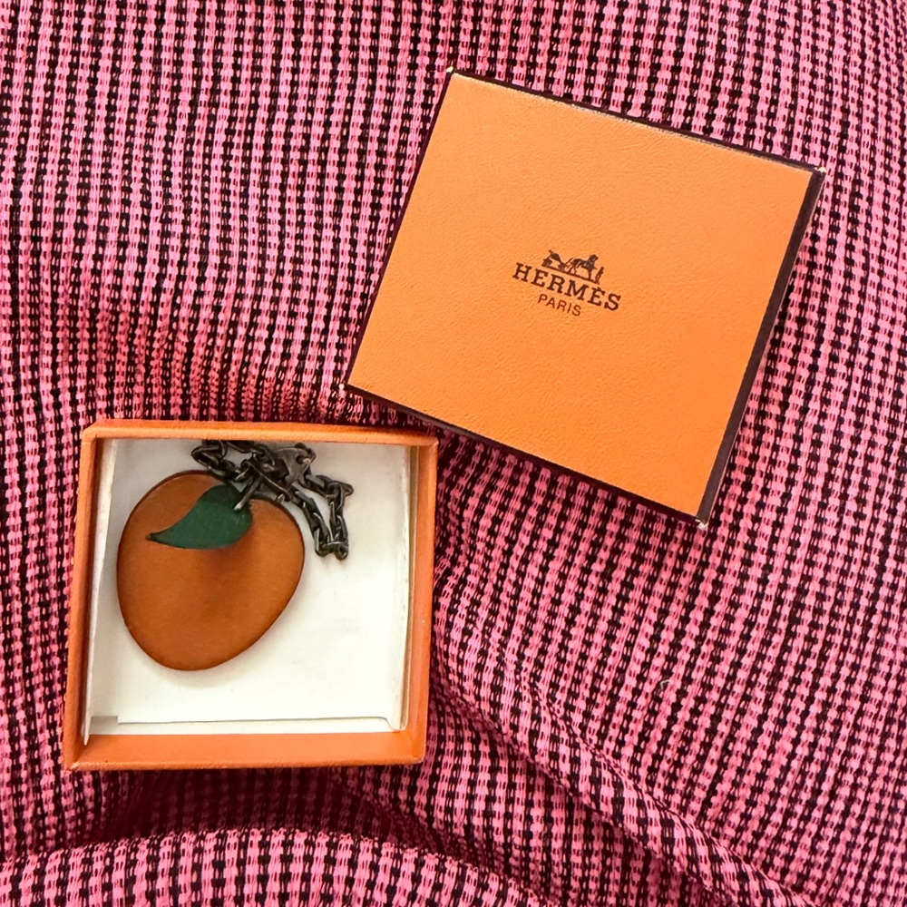 Hermès Orange and Green Key & Card Holder
